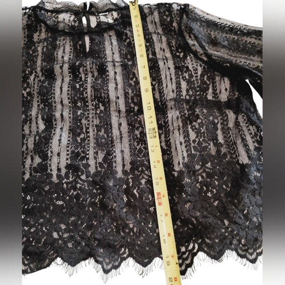 H&M | Woman's Black Lace, Wide Sleeve Witchcore Gothic Style Blouse | Medium - Picture 8 of 11